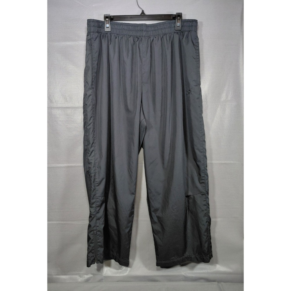 Starter Track Pants Men's 2XL Windbreaker Ankle Zip Logo Baggy Black